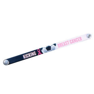 Kicking Breast Cancer Leather Bracelet