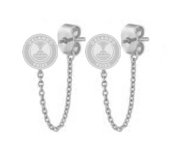 LUV AJ Chain Link Logo Stud Earrings
