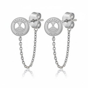 LUV AJ Chain Link Logo Stud Earrings