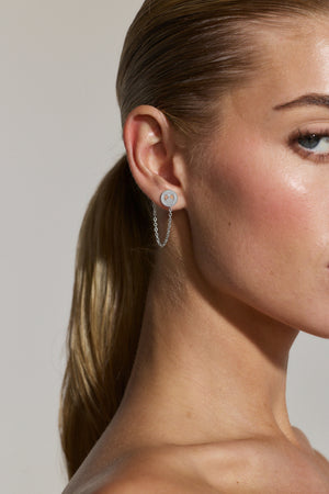 LUV AJ Chain Link Logo Stud Earrings