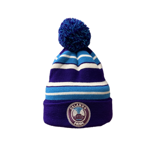 Ruffneck Pride Striped Pom Beanie
