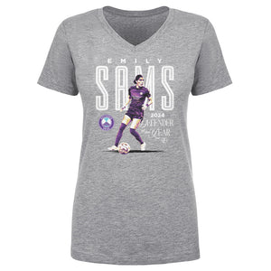 Emily Sams Orlando Pride 2024 Defender Of The Year Women's V-Neck Tee