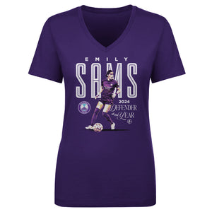 Emily Sams Orlando Pride 2024 Defender Of The Year Women's V-Neck Tee